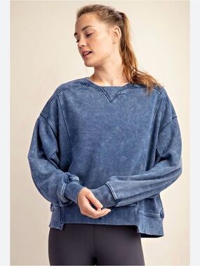 Danskin Women’s Acid Wash Sweatshirt Gray Size XL